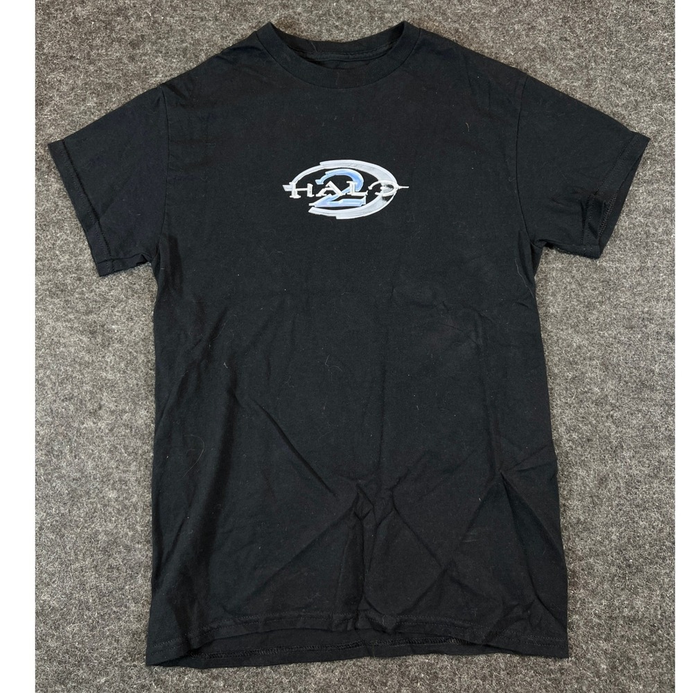 Halo 2 Master Chief Video Game Shirt Mens Small Black Graphic Tee Streetwear - Picture 2 of 8